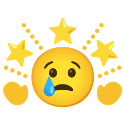 glowing star and crying face