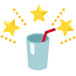 glowing star and cup with straw