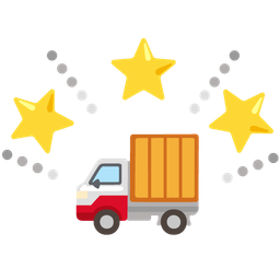 glowing star and delivery truck