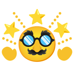 glowing star and disguised face