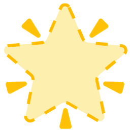 glowing star and dotted line face