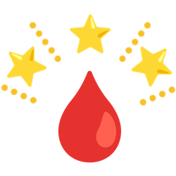 glowing star and drop of blood