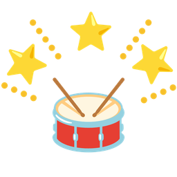 glowing star and drum