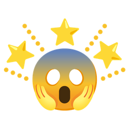 glowing star and face screaming in fear