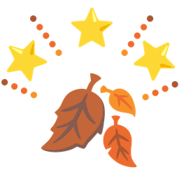 glowing star and fallen leaf
