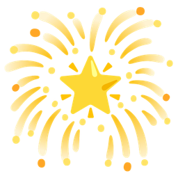 glowing star and fireworks