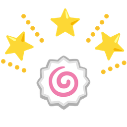 glowing star and fish cake with swirl