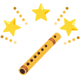 glowing star and flute