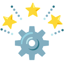 glowing star and gear