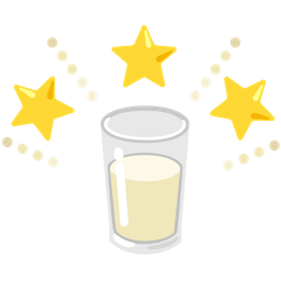 glowing star and glass of milk