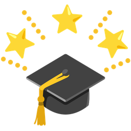 glowing star and graduation cap