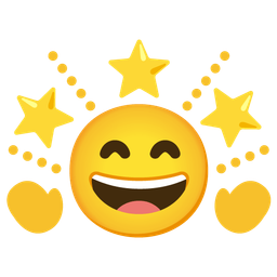 Glowing star and Grinning face with smiling eyes