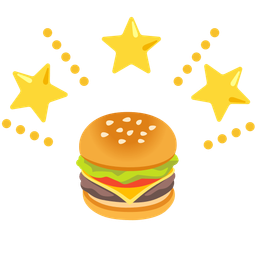 glowing star and hamburger