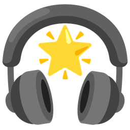 glowing star and headphone