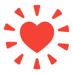 glowing star and heart suit