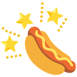 glowing star and hot dog