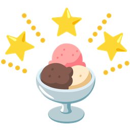 glowing star and ice cream