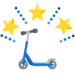 glowing star and kick scooter