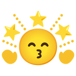 Glowing star and Kissing face with smiling eyes