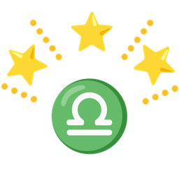 glowing star and Libra