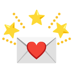 glowing star and love letter