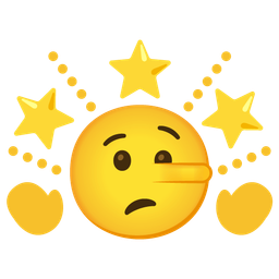 glowing star and lying face