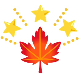 glowing star and maple leaf