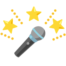 glowing star and microphone