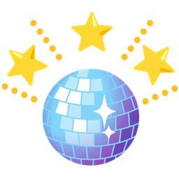 glowing star and mirror ball