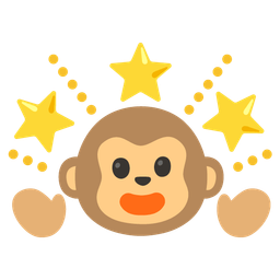 glowing star and monkey face