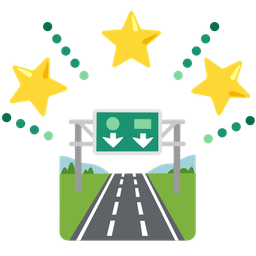 glowing star and motorway