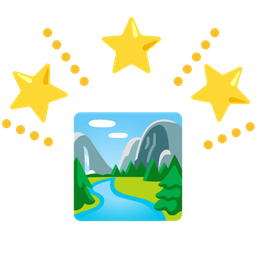 glowing star and national park