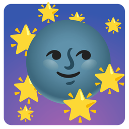 glowing star and new moon face