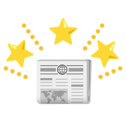 glowing star and newspaper