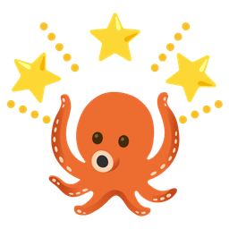 glowing star and octopus