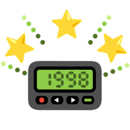 glowing star and pager