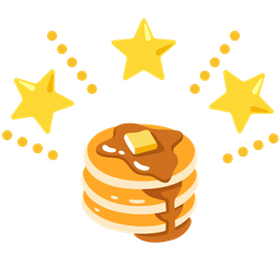 glowing star and pancakes