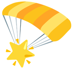 glowing star and parachute