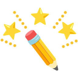 glowing star and pencil