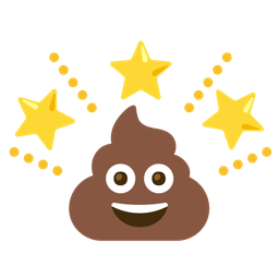 glowing star and pile of poo