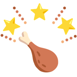 glowing star and poultry leg