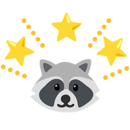 glowing star and raccoon