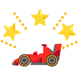 glowing star and racing car