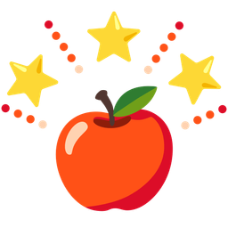 glowing star and red apple