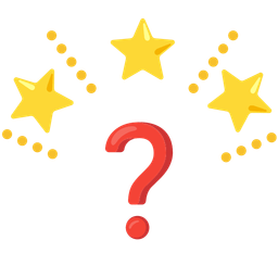 glowing star and red question mark