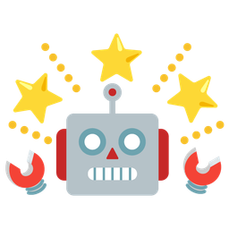 glowing star and robot