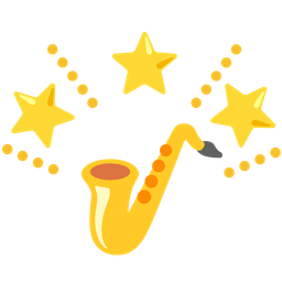 glowing star and saxophone