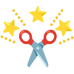 glowing star and scissors