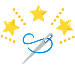 glowing star and sewing needle