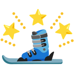 glowing star and skis